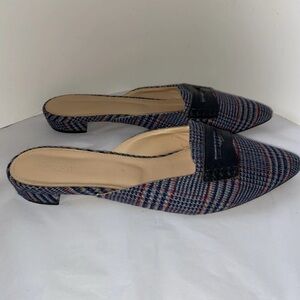 J. Crew Tweed Plaid Mules Sz Women’s 6.5